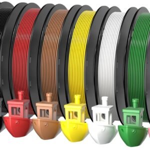 8-Color PLA Filament Bundle for 3D Printers 1.75 mm, 8 Pack Filament Refills, 269 FT 250 g Per Spool, 2 kg in Total, White, Black, Red, Green, Yellow, Pink, Orange Yellow, Brown