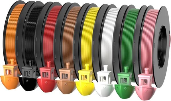 8-Color PLA Filament Bundle for 3D Printers 1.75 mm, 8 Pack Filament Refills, 269 FT 250 g Per Spool, 2 kg in Total, White, Black, Red, Green, Yellow, Pink, Orange Yellow, Brown