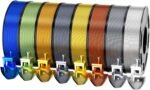 8-Color Silk PLA Filament Bundle for 3D Printers (1.75mm, 250g/Spool, 272 FT Total) - Black Grey, Bright Gold, Pharaonic Gold, White, Copper, Bronze, Sapphire Blue, Silver Grey, Low Warping, 2 kg