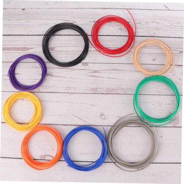 ABOOFAN 5pcs Printing Pen Filament Refills and Filament Black White Yellow Red Green High Strength Tough Compatible with Standard Printers - Image 2