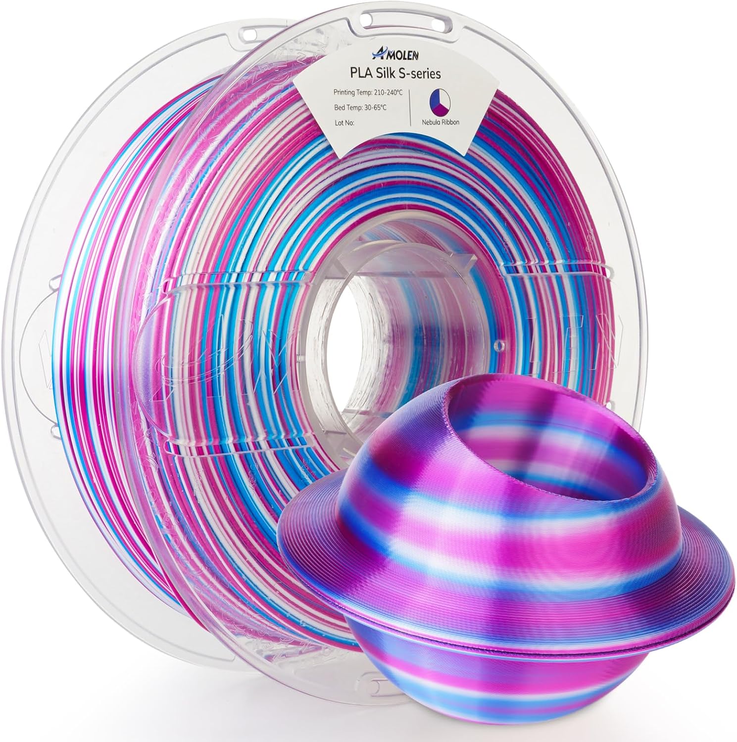 AMOLEN Silk PLA 3D Printer Filament Shiny Multicolor Rainbow PLA