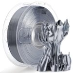 AMOLEN Silk PLA Filament 1.75mm 3D Printer filaments, Shiny Silver Grey Filament for 3D Printing, 1kg(2.2lbs) Spool, Compatible with Most FDM Printer(Silk Silver Grey)
