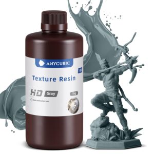 ANYCUBIC 14K 3D Printer Resin, Superior Precision Texture Resin, Model Matte Finish, Lower-Odor, Upgraded Toughness 3D Printing Resin for All LCD Resin 3D Printers (HD Grey, 1kg)
