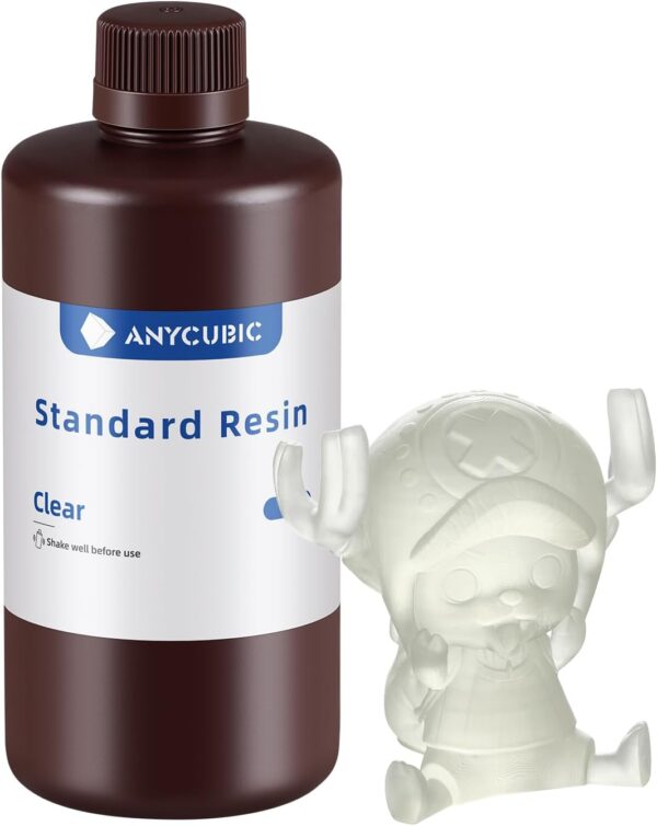 ANYCUBIC 3D Printer Resin, 405nm High Precision Fast Curing Photopolymer Resin for LCD 3D Printing 1kg Clear