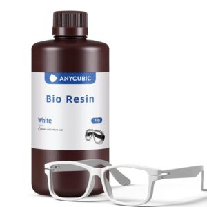 ANYCUBIC 3D Printer Resin, Odorless Standard Photopolymer Resin, High Precision and Low Viscosity, Fast UV-Curing ABS Like Resin for 8K/10K/14K LCD 3D Printing (White, 1kg)