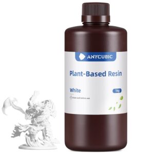 ANYCUBIC 3D Printer Resin with Low Odor and Safety, 405nm UV Plant-Based Rapid Resin 2.0 with High Precision and Quick Curing for LCD 3D Printing (White, 1000g)