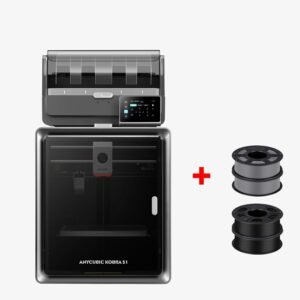(ANYCUBIC PLA 4KG Bundle) Anycubic 3D Printer Kobra S1 Combo, Multi-Color 3D Printer Max 600mm/s High Speed Printing High Precision + ANYCUBIC PLA Filament 1.75mm, 2kg, Black + 2KG Gray