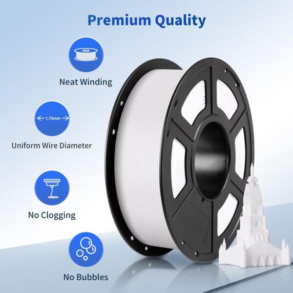 ANYCUBIC PLA Filament 1.75mm Bundle, 3D Printing PLA Filament 1.75mm Dimensional Accuracy +/- 0.02mm, 1KG Spool (2.2 lbs), 4KG Black + White + Blue + Red - Image 2
