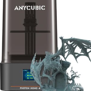 ANYCUBIC Photon Mono 4 10K Resin 3D Printer, 7'' HD Mono LCD Screen, Power Off Resume, Upgraded Light Source, Print Volume 6.04'' x 3.43'' x 6.49''