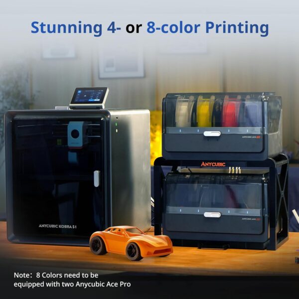 Anycubic 3D Printer Kobra S1 Combo, Multi-Color 3D Printer Max 600mm/s High Speed Printing High Precision, Works Right Out of Box Sealed Storage Intelligent Mult-Filament Drying 9.8"x9.8"x9.8" - Image 2