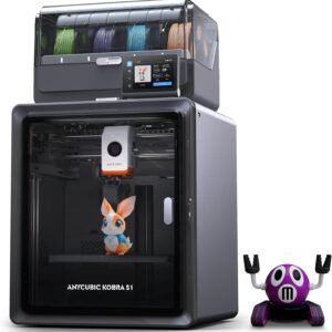 Anycubic Kobra S1 Combo 3D Printer, 4 Stunning Multicolor with Anycubic ACE PRO, 600mm/s High Speed and 320℃ Hotend Free-Clog Extruder, Intelligent Drying While Printing, Built-in Camera 250*250*250mm