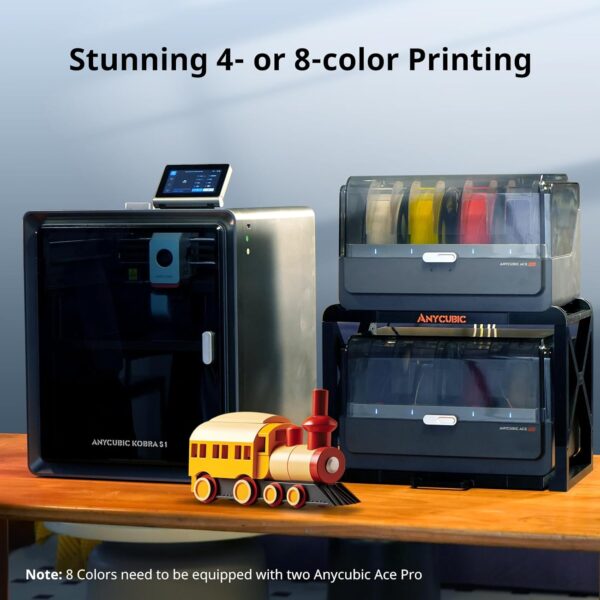 Anycubic Kobra S1 Combo 3D Printer, 4 Stunning Multicolor with Anycubic ACE PRO, 600mm/s High Speed and 320℃ Hotend Free-Clog Extruder, Intelligent Drying While Printing, Built-in Camera 250*250*250mm - Image 2