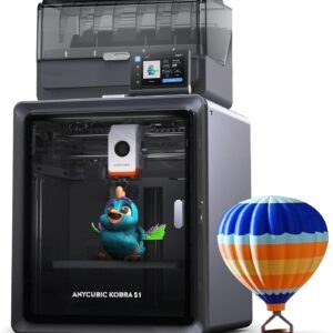 Anycubic Kobra S1 Combo Multicolor 3D Printer with Anycubic ACE PRO, 4 Multicolor, Drying and Printing at the Same Time, 600mm/s Fast Speed with 320℃ Hotend, Built-in Camera 44dB Quiet 250*250*250mm
