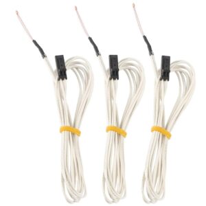 BCZAMD 3PCS NTC 3950 100K Thermistor with 1 Meter Wiring for EinsyRambo Mainboard Prus i3 MK2S/MK3 3D Printer Heatbed or Hot End Imdinnog