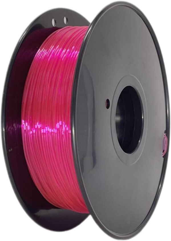 BORDSTRACT 3D Printer Consumables, 1.75mm 0.8kg TPU Flexible, Transparent Pink FDM Printing Pen Filament for Common 3D Printers