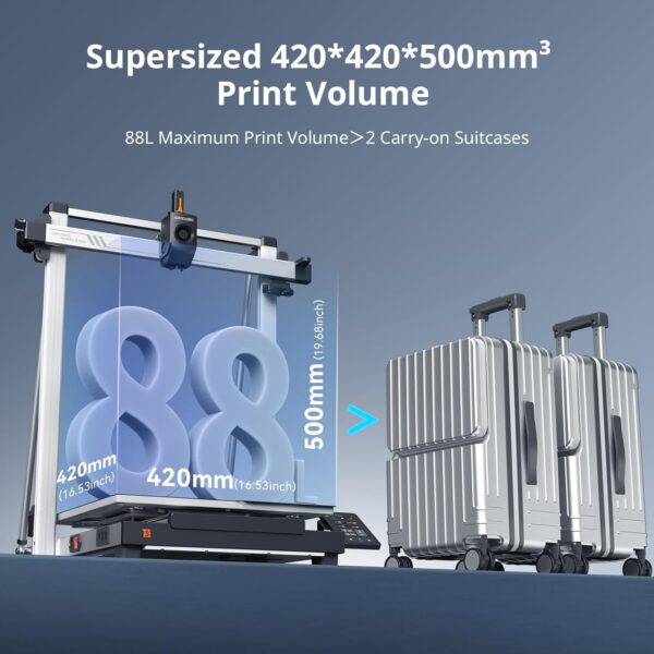 Bundle Anycubic Kobra 3 Max Combo 3D Printer, Support Multi Color Printing 600mm/s High-Speed Printing, Large Build Volume 420x420x500mm, Auto Leveling & Smart Vibration Compensation PEI Plate - Image 2