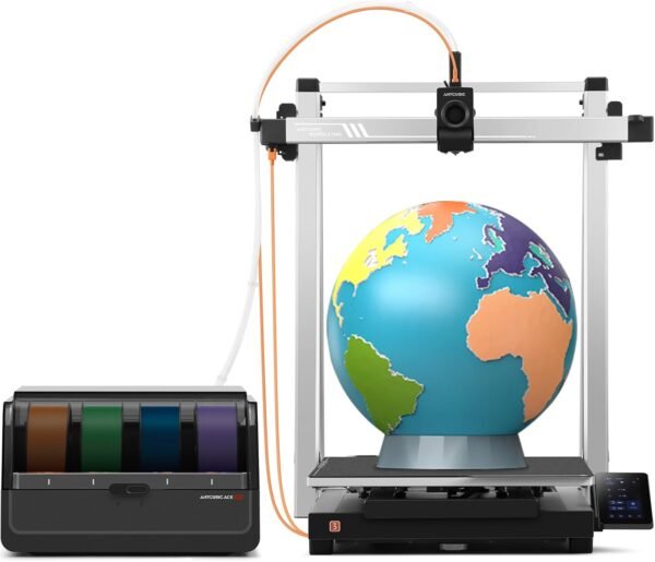 (Bundle Anycubic Kobra 3 Max Combo) Anycubic 3D Printer, Support Multi Color Print600mm/s High-Speed Printing, Large Build Volume 420x420x500mm, Auto Leveling & Smart Vibration Compensation PEI Plate