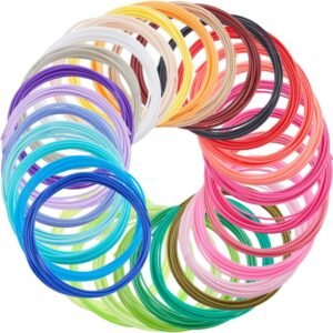 CREATCABIN 3D Pen PLA Filament Refills 30 Bundles 30 Colors 3D Printing Pen Filament 1.75mm Mixed Color Dimensional Accuracy +/- 0.02mm High Temperature Fit Most 3D Printing Pen 3 Meter
