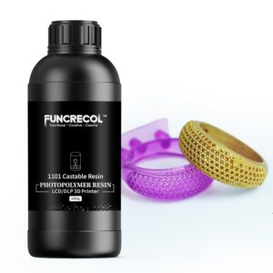 Castable 3D Printer Resin Easy to Printing and Burn for Jewelry and Metal Parts, Jewelry Casting Resin with Low Ash Content High Resolution Compatible with 405nm Resin Printer 1000g Purple