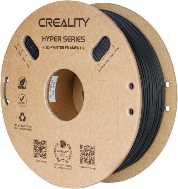 Creality 3D Printer Filament PLA Carbon Fiber Filament 1.75mm for K1C, Hyper PLA-CF for High Speed 50-300mm/s, 1kg(2.2lbs)/Spool, Dimensional Accuracy +/- 0.03 mm (Black)