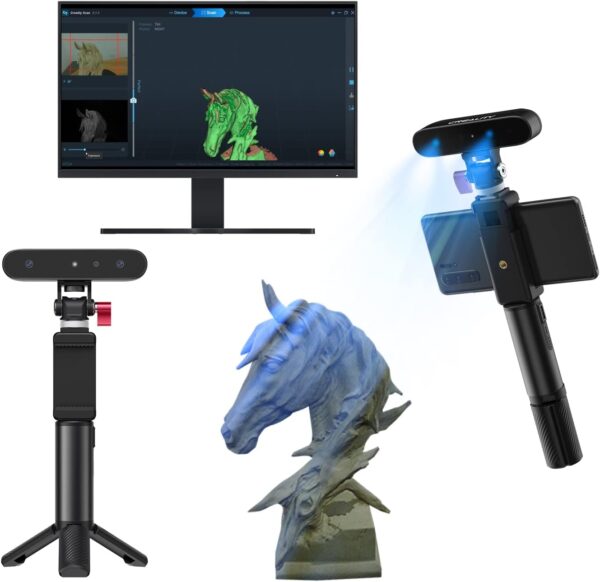 Creality 3D Scanner CR-Scan Ferret for 3D Printing Handheld Scanner 30 FPS Scanning Speed 0.1mm Accuracy Full Color for Android Phone PC Win 10/11