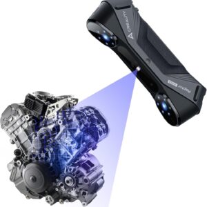 Creality 3D Scanner Raptor Pro for Automotive & Engineering Projects with Metrology-Grade 0.02mm Accuracy,22+7 Blue Laser,Anti-Shake Tracking,Up to 60FPS Scanning Speed Support 5-2000mm Objects