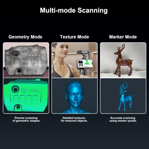 Creality CR-Scan Ferret Pro 3D Scanner for 3D Printing, Upgrade Wireless Handheld 3D Scanner with WiFi 6 Bridge, Anti-Shake Tracking, 30FPS Fast Full Color Scan, 0.1mm Accuracy for 3D Printer - Image 2