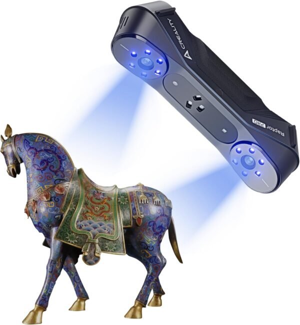 Creality CR-Scan Raptor Pro 3D Scanner for 3D Printing, 22+7 Blue Laser Lines, 30-60fps High Frame Scanning, 24-Bit Full-Color Scans, Scans Objects from 5mm to 4000mm for Windows/Mac (Raptor Pro)
