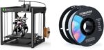Creality Ender 5 Max 3D Printer, with 700mm/s Max Printing Speed,Auto Leveling 300℃ High Temp Precise Linear Rail Dual Z Axis Extruder Beefy Frame and PLA 3D Printer Filament Grey and White
