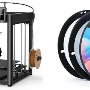 Creality Ender 5 Max 3D Printer, with 700mm/s Max Printing Speed,Auto Leveling 300℃ High Temp Precise Linear Rail Dual Z Axis Extruder Beefy Frame and PLA 3D Printer Filament Grey and White