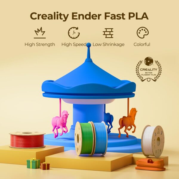 Creality High Speed PLA Filament 1.75mm Bundle 2Kg, 3D Printer Filament for 300mm/s Printing, Rapid PLA Filament No-Tangling, Dimensional Accuracy +/- 0.02mm for Most FDM 3D Printers (Black & White) - Image 2