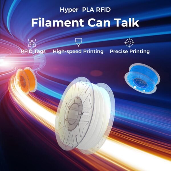 Creality Hyper PLA Filament 1.75mm, RFID 3D Printer Filament for High-Speed Printing up to 600mm/s, ±0.03mm Accuracy, 1KG/Spool (2.2lbs), 3D Printing Filament for Most 3D Printers (Grey) - Image 2