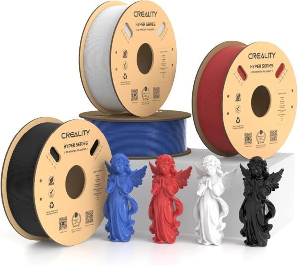 Creality Hyper PLA Filament Bundle 4KG, Up to 600mm/s High Speed 3D Printer Filament PLA, No-Tangling Stronger Toughness Fit Most 3D Printers