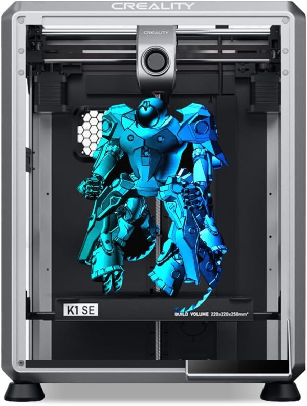 Creality K1 SE 3D Printer, with 600 mm/s Printing Speed CoreXY Auto Leveling and Z-Offset, 300℃ Dual-Gear Direct Extruder Full Metal Die Cast Upgraded K1, Printing Size 8.66x8.66x9.84 inch