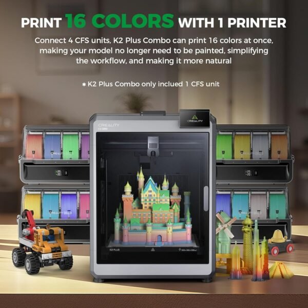 Creality K2 Plus Combo 3D Printer, Multicolor 3D Printer Machine with CFS, Dual Camera, 600mm/s Printing Speed, Next-Gen Direct Drive Extruder, 350mm*350mm*350mm Printing Volume - Image 2