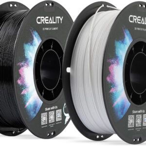 Creality PETG Filament 1.75mm, 3D Printer Filament, Excellent Toughness High Precision, Odorless Non-Toxic Moistureproof, Accuracy +/- 0.02mm, 2 Pack-1kg (Black & White)