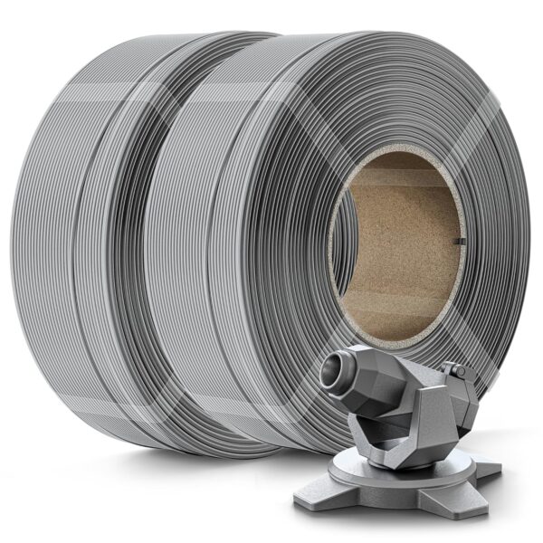 Creality PETG Filament Refill 1.75mm 3D Printer Filament, 2kg (4.4lb) Refilament for Bambu Lab/Marswork Aluminum Reusable Spool, Dimensional Accuracy ±0.03mm, Grey(2-Pack)