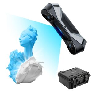 Crealty 3D Scanner CR-Scan Raptor for 3D Printing Support Scanning Hair and Body, Up to 60FPS Scanning Speed and 0.02mm Accuracy Industrial Blue Light,High Quality Scanning for Windows Mac