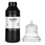 Crys200 Ultra Clear 3D Printer Resin - Glass Like & Non-Yellowing, High Precision and Strength, 405nm Photopolymer Resin for LCD DLP 3D Printers (High Clear, 1KG)