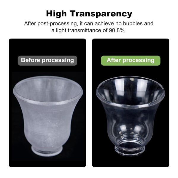 Crys200 Ultra Clear 3D Printer Resin - Glass Like & Non-Yellowing, High Precision and Strength, 405nm Photopolymer Resin for LCD DLP 3D Printers (High Clear, 1KG) - Image 2