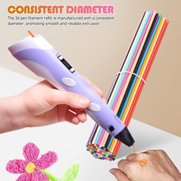 DOITOOL 3D Pen Filament Refills, 22 Colors, 2.5mm 3D Printing Filament Refills, 75cm per Colour (Total 16.5m) - 110PCS - Image 2
