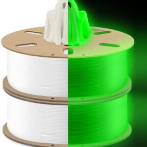 DURAMIC 3D PLA Glow in The Dark Filament 1.75mm 1Kg 2 Pack, 3D Printing Luminous Filament 1.75mm Dimensional Accuracy +/- 0.02 mm, Fit Most FDM 3D Printers