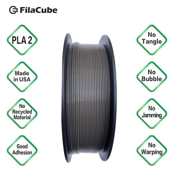 Dark/Deep Brown(Coffee/Chocolate) 1.75mm PLA 3D Printer Filament - 1kg FilaCube PLA 2 1.75 mm Plastic 3-D Printing Filament Supplies Pack 3D Pen Filament Refills [Made in USA] Plus Pro tan PLA+ - Image 2