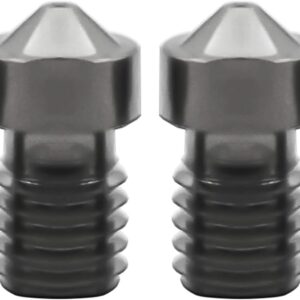 E.3.D V6 V5 Nozzle Super Hardened Steel Corrosion-Resistant High Temperature Die Steel Nozzle 1.75mm 3D Printer Parts Compatible with Ender3(2PCS,0.2mm)