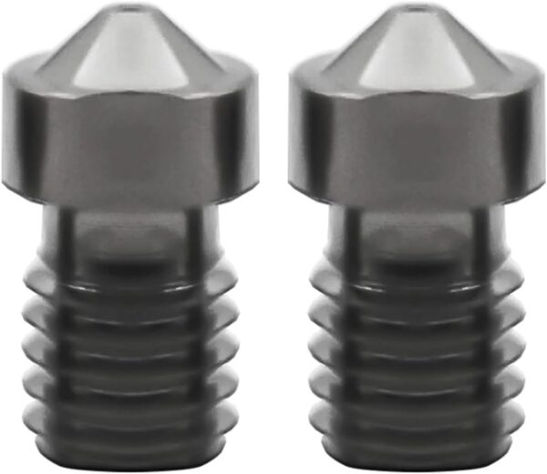 E.3.D V6 V5 Nozzle Super Hardened Steel Corrosion-Resistant High Temperature Die Steel Nozzle 1.75mm 3D Printer Parts Compatible with Ender3(2PCS,0.2mm)