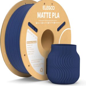 ELEGOO Matte PLA Filament Navy Blue 1KG, 1.75mm 3D Printer Filament Dimensional Accuracy +/- 0.02mm, 1kg Carboard Spool (2.2lbs) for Most FDM 3D Printers