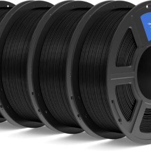 ELEGOO PETG Filament 1.75mm Black 4KG, 3D Printer Filament Dimensional Accuracy +/- 0.02 mm, 4pcs 1kg Spool(2.2lbs) Fits for Most FDM 3D Printers