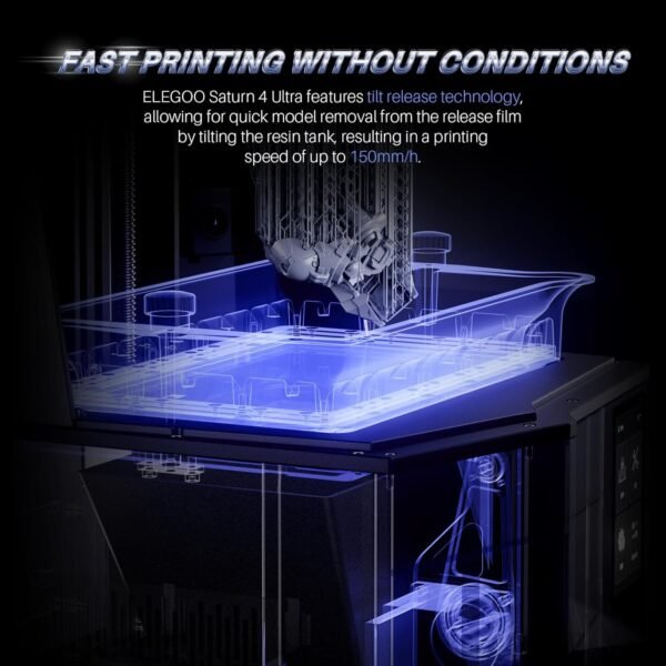 ELEGOO Saturn 4 Ultra 10"12K MSLA 3d Printer, Smart Resin Printer with AI Camera and Mechanical Sensor, 150mm/h Fast Printing, Auto-Leveling, WiFi Cluster Printing, Printing Size 8.62x4.84x8.66 Inches - Image 2
