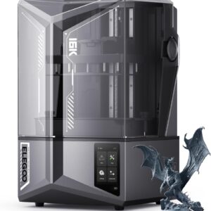 ELEGOO Saturn 4 Ultra 16K Resin 3D Printer with 10" 16K Mono LCD and Flip-up Lid, Smart Tank Heating at 30?, 150mm/h High Speed Printing, Large Printing Size of 8.33x4.66x8.66 Inches