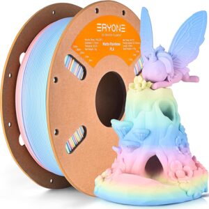 ERYONE Matte Rainbow 3D Printer PLA Filament 1.75 +/- 0.03mm, Matte Muticolor Filament PLA 1KG(2.2LBS) Spool, Matte Macaron Rainbow